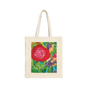 Spring in Bloom, Canvas Tote Bag, Eco-Friendly Reusable Shopping Bag, Spring Gift, Grocery Tote, Art Lover Gift