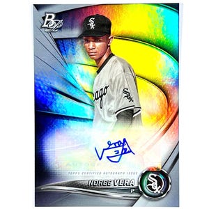 Tarjeta de platino Topps Bowman 2022 con autógrafos de Norge Vera, n.° TOP-99