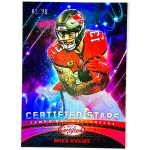 Mike Evans /99 Fútbol Certificado 2023 Tarjeta de inserción de Estrellas Certificadas n.° CS-13