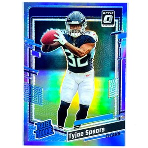 Tyjae Spears Rated Rookie 2023 Optic Football zilveren Prizm-kaart #297