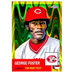 George Foster /250 Topps Chrome 2022 Platynowa rocznica Żółta karta Wave nr 395