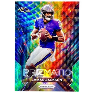 Tarjeta Prizm verde de inserción Prizmatic de Lamar Jackson Prizm Football 2023 n.° 12