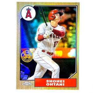 Shohei Ohtani 2023 Topps Baseball 35th Anniversary Edition 1987 Throwback Insert Card #87BC-2