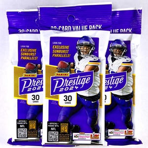 2024 Prestige Fußball Fat Packs! 30 Karten pro Packung! Sunburst Parallel Exclusive