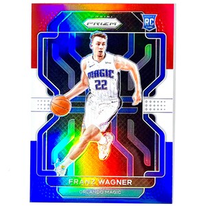 Tarjeta de novato de Franz Wagner 2021-22 Panini Rojo Blanco Azul Prizm #15