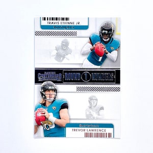 Trevor Lawrence & Travis Etienne Jr Rookie Card 2021 Contenders Round 1 Numbers Insert #RN-TET