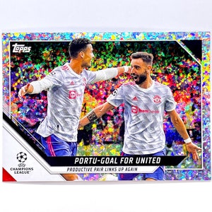 Cristiano Ronaldo - Fernandes 2022 UEFA Champions League Portu-Goal voor United Sparkle Foil Parallel of Base Card #128