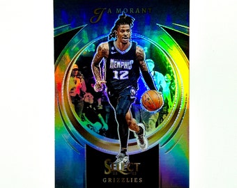 Ja Morant 2022-23 Panini Select gecertificeerde zilveren Prizm-kaart nr. 8