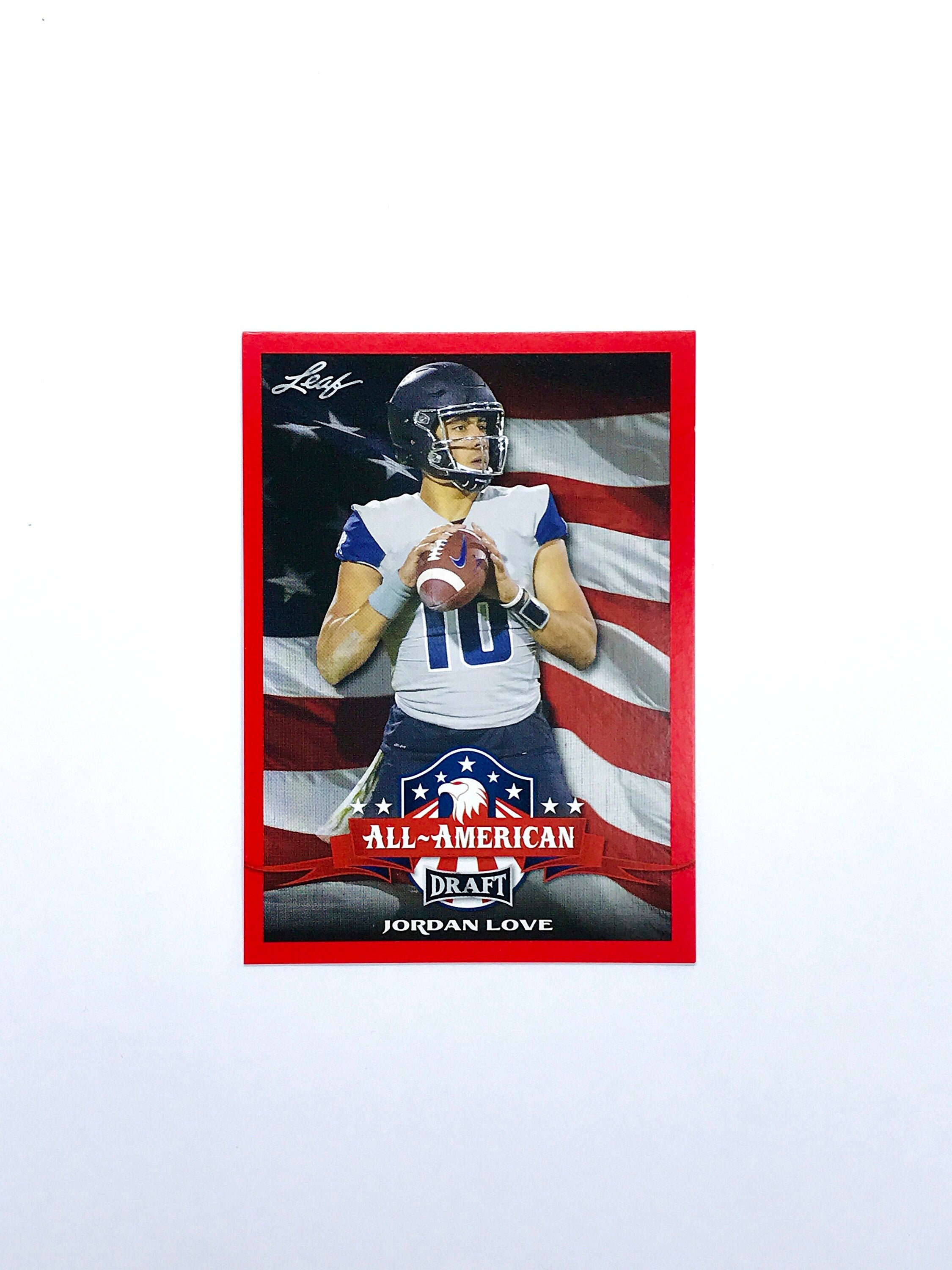 Jordan Love Rookie Card 2021 Leaf Football All American Red Etsy