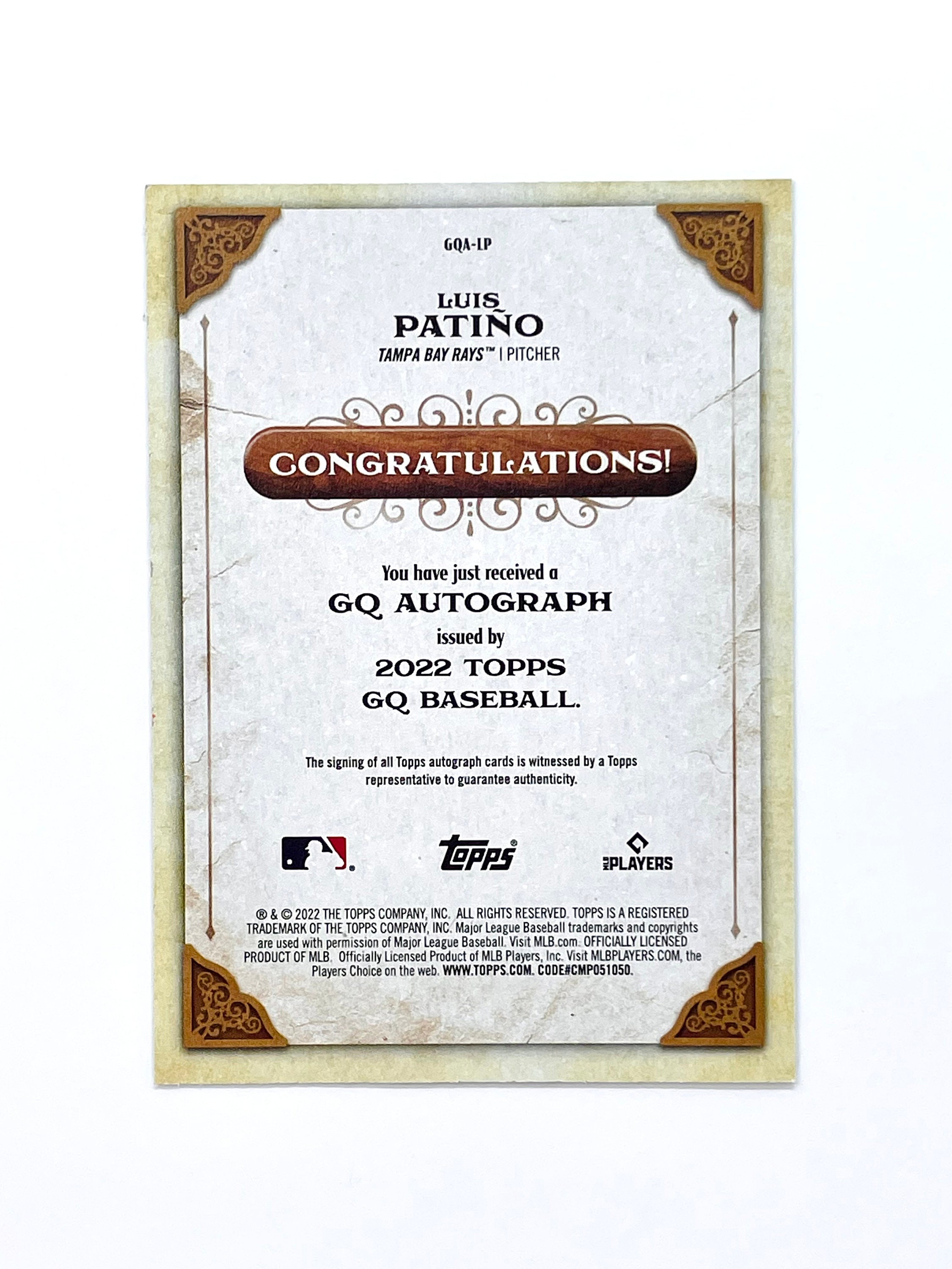 Luis Patino Autograph 2022 Topps Gypsy Queen on Card Auto - Etsy
