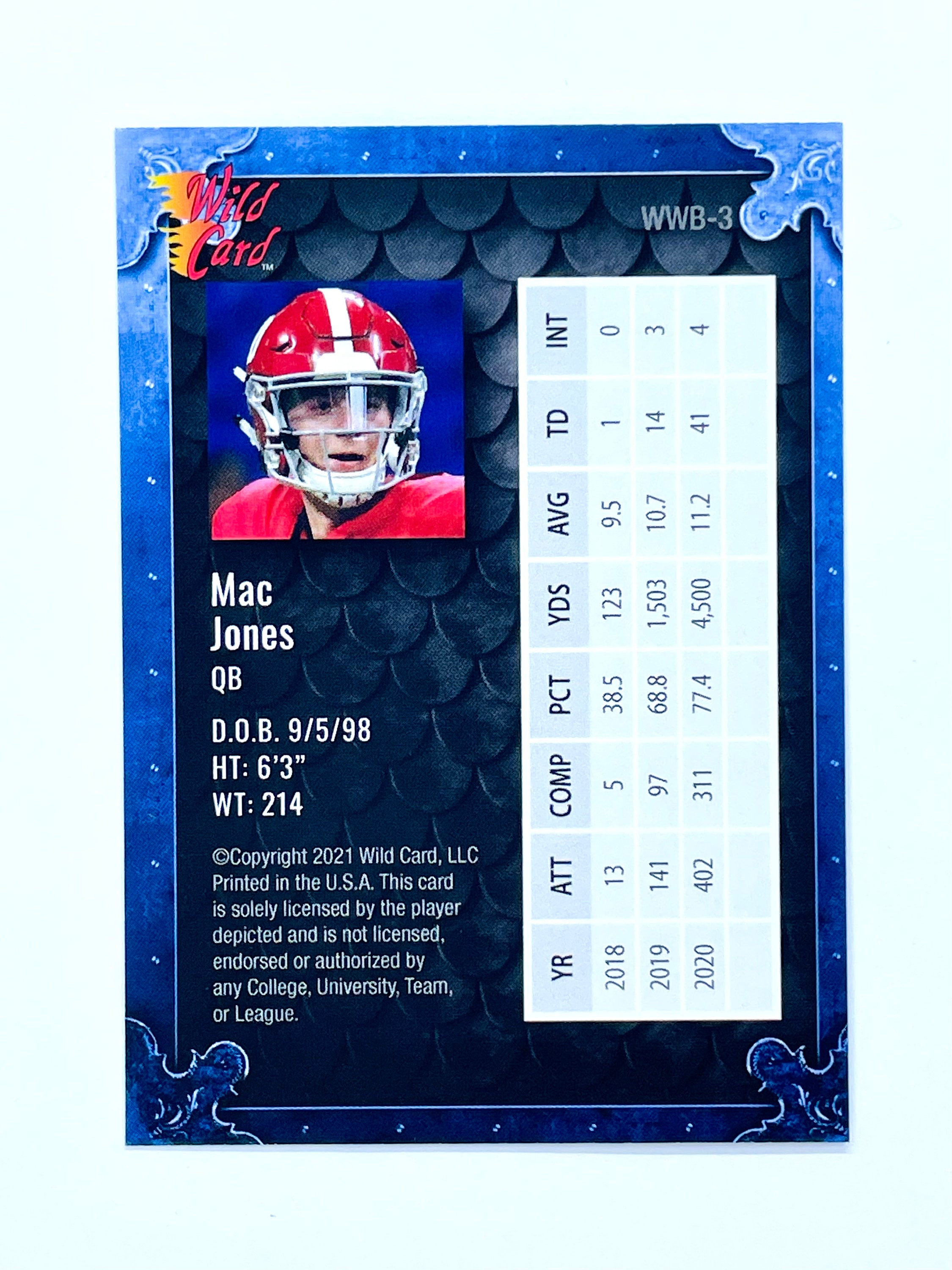 Mac Jones Rookie Card 2021 Wild Card Matte Weekend Warriors - Etsy