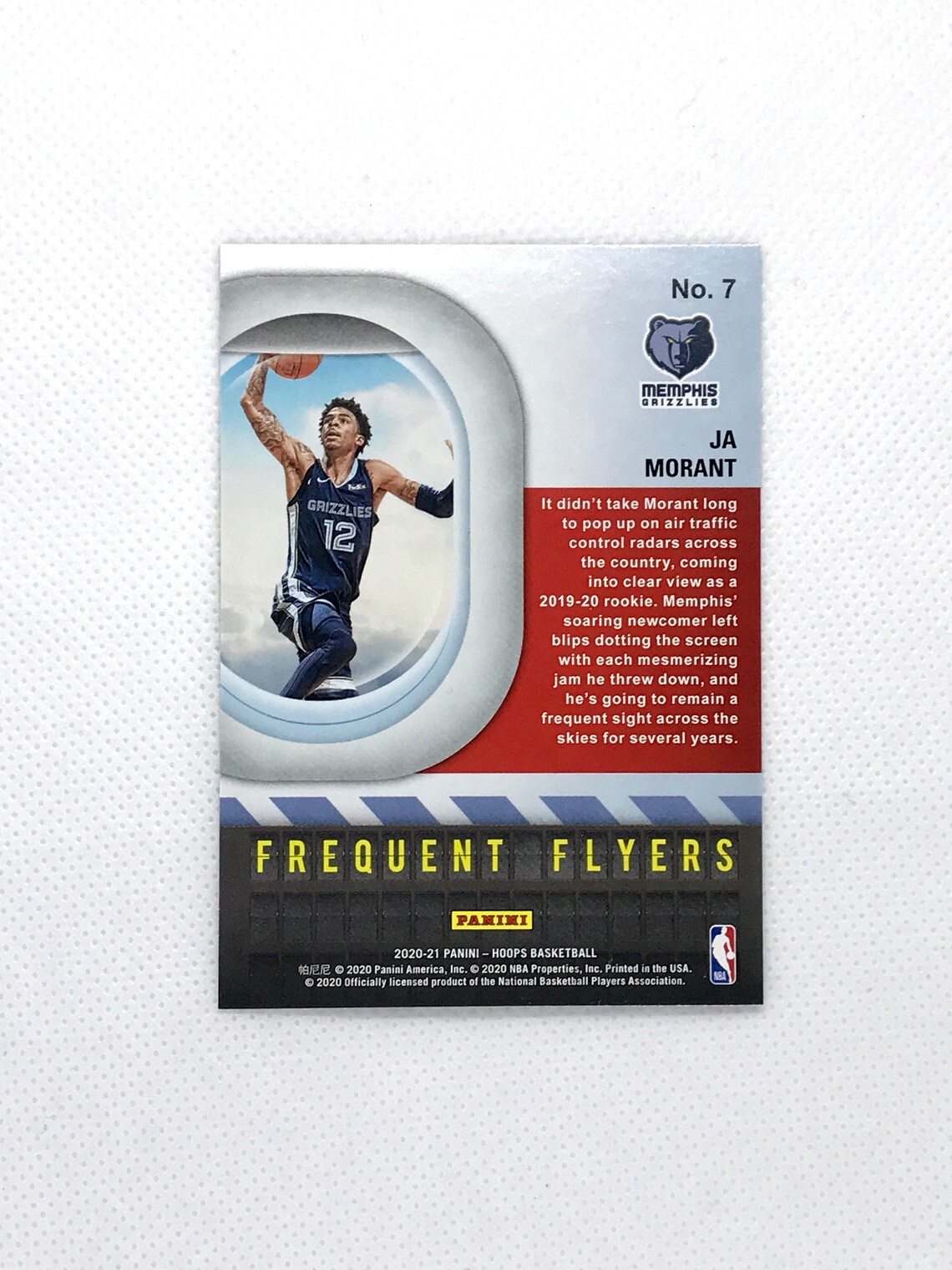 Ja Morant 2021 NBA Hoops Frequent Flyer Holo Insert Winter