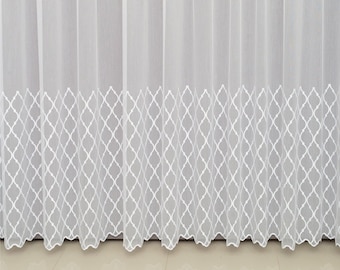 Tulle Bamboo Curtains (Т959), Monochrome tulle, Window curtains, Window tulle curtains, White sheer curtain