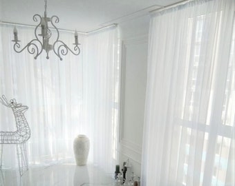 White sheer curtain, Chiffon blinds, White sheer curtain, Soft white curtains, Bedroom curtain, Translucent curtain