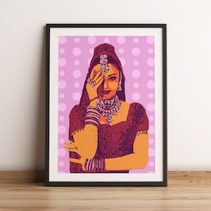 Aishwarya Rai Poster Wall Art Print | South Asian Art | Bollywood
