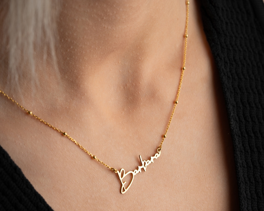 Personalized Name Necklacecustom Name Necklacesterling Etsy