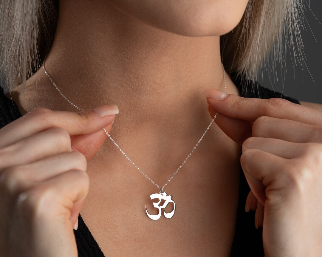Sterling Silver Om Necklace-symbol of Peace and Serenity-personalized ...