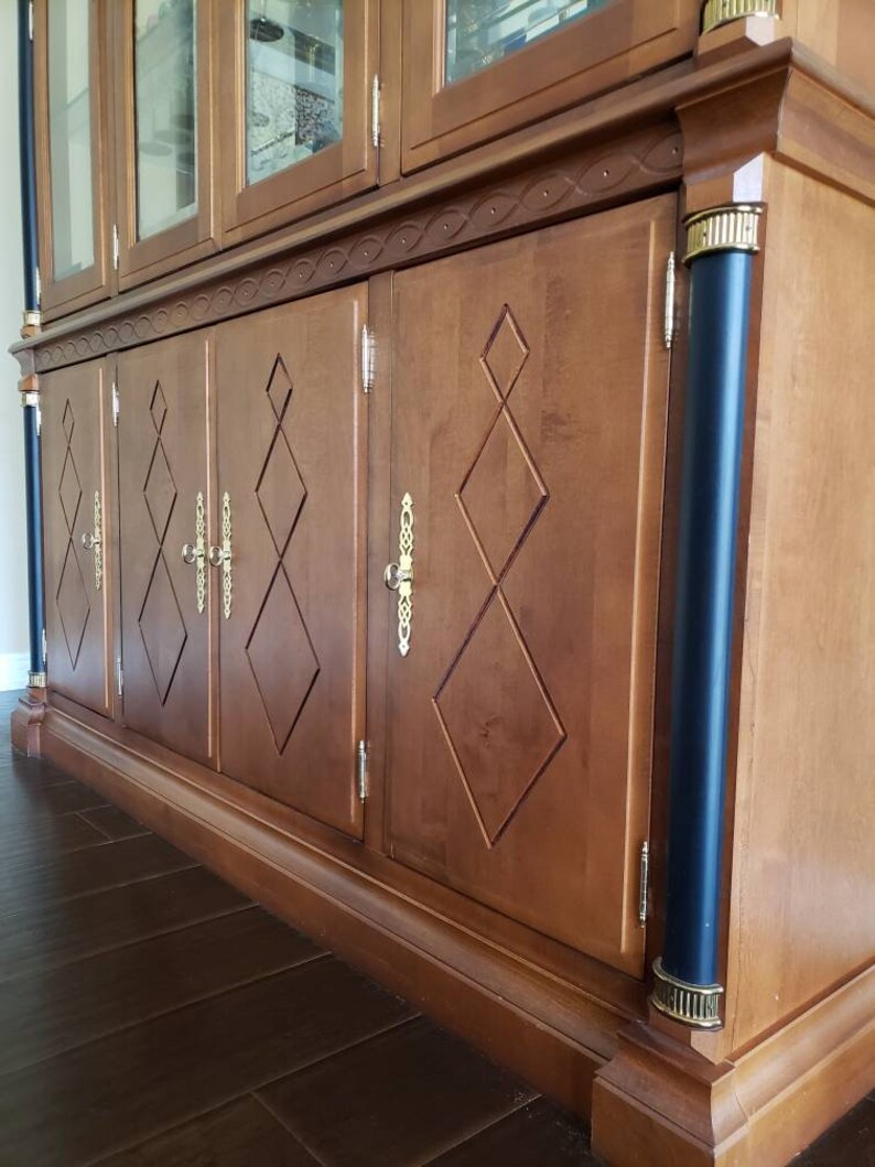 Pecan Wood Dining Set Extendable Table seats 48 Crystal Etsy