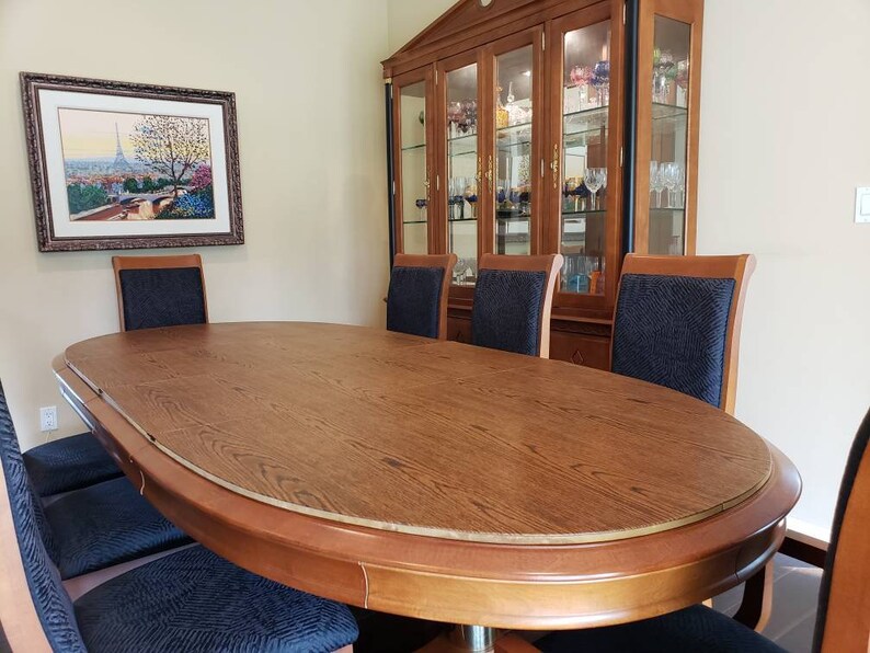 Pecan Wood Dining Set Extendable Table seats 48 Crystal Etsy