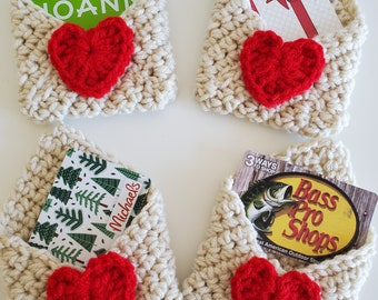 Gift Card Holders, Crochet Envelopes, Love Mail,Gift for Lover&#39;s, Friends, Valentines Day, Mother&#39;s Day, Fathers Day, Anniversary, Notes