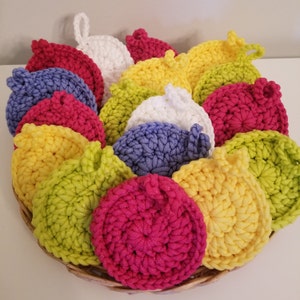 Nylon Scrubby Dish and Pot Scrubber Heavy Duty Scrubbies Crochet Scrubbies Eco Friendly Dish Sponge Gift Idea Bright Colors, Sets of two