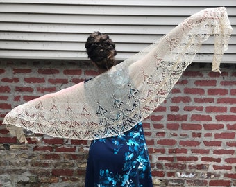 Custom Minarets & Lace Shawl, Beaded Lace Bridal Wrap