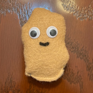 Chicken Nugget Felt Magnet, roughly 3”