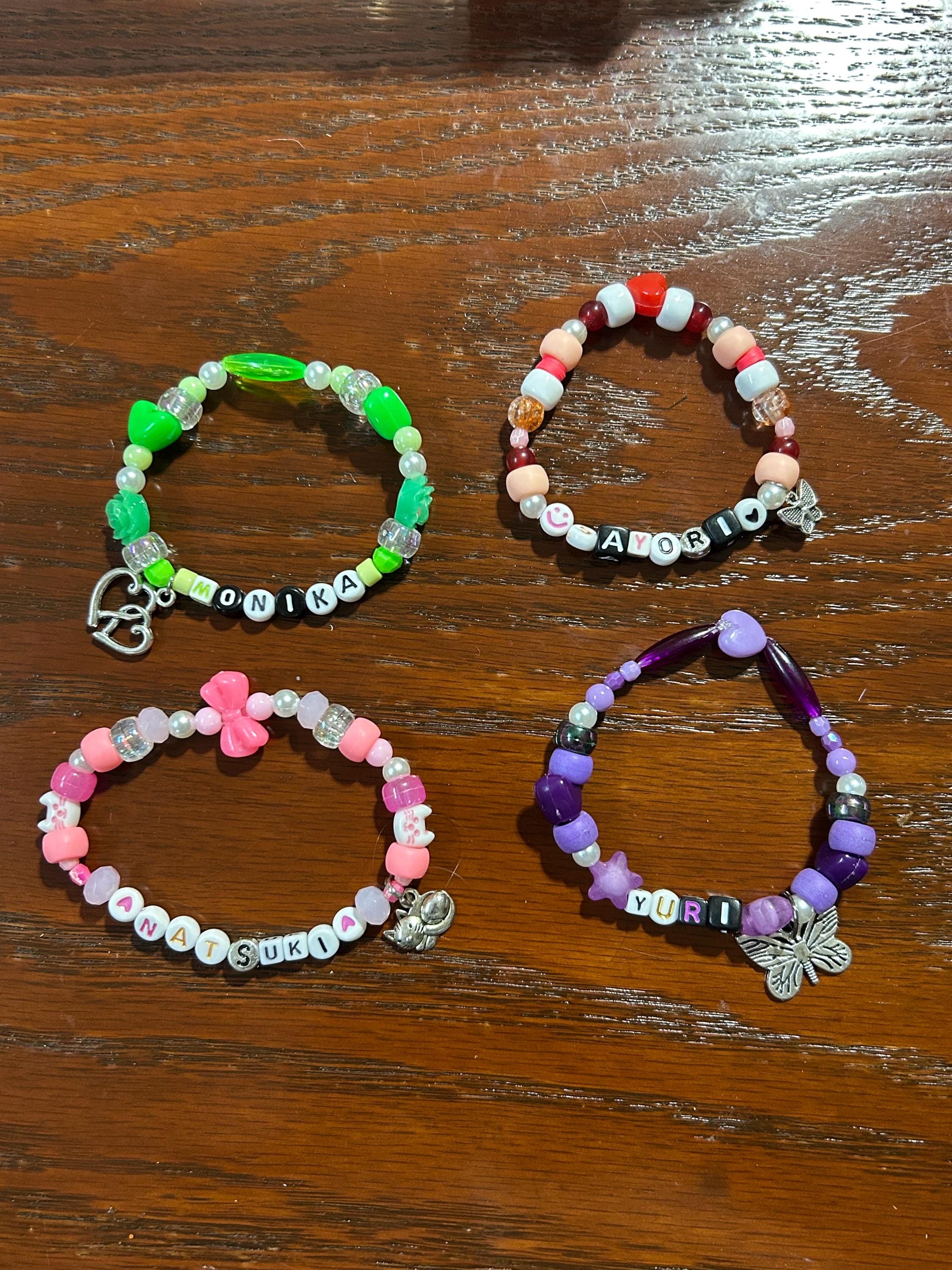 Doki Doki Literature Club Inspired Character Beaded Bracelets