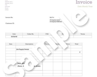 Invoice Template - costumers invoice, Easy Edit file, Easy Print Document