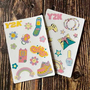 Cute Y2K, 2000s Aesthetic Sticker Sheets for Journaling, Scrapbooking, Etc.