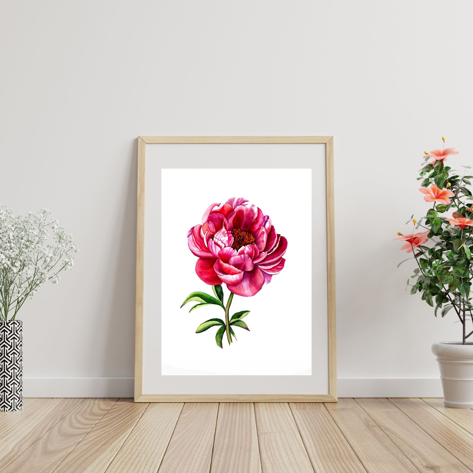 Printable Peony Art Instant Download Digital Print Home Decor Interior ...