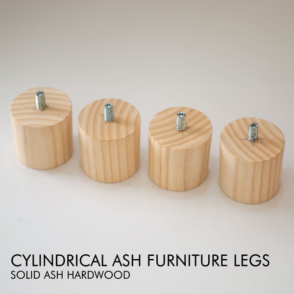 Cylindrical Ash Hardwood Furniture Legs