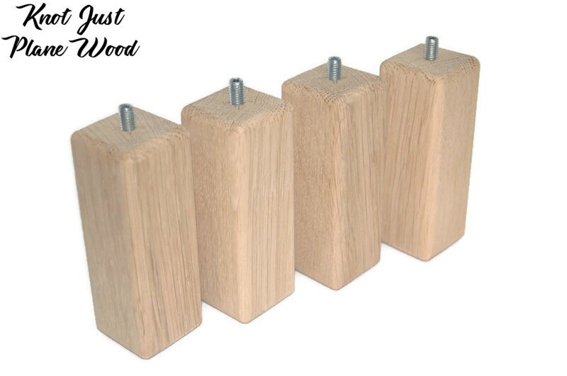 Wooden Oak Furniture Legs / Feet & Fixing Plates Set of 4 Etsy UK