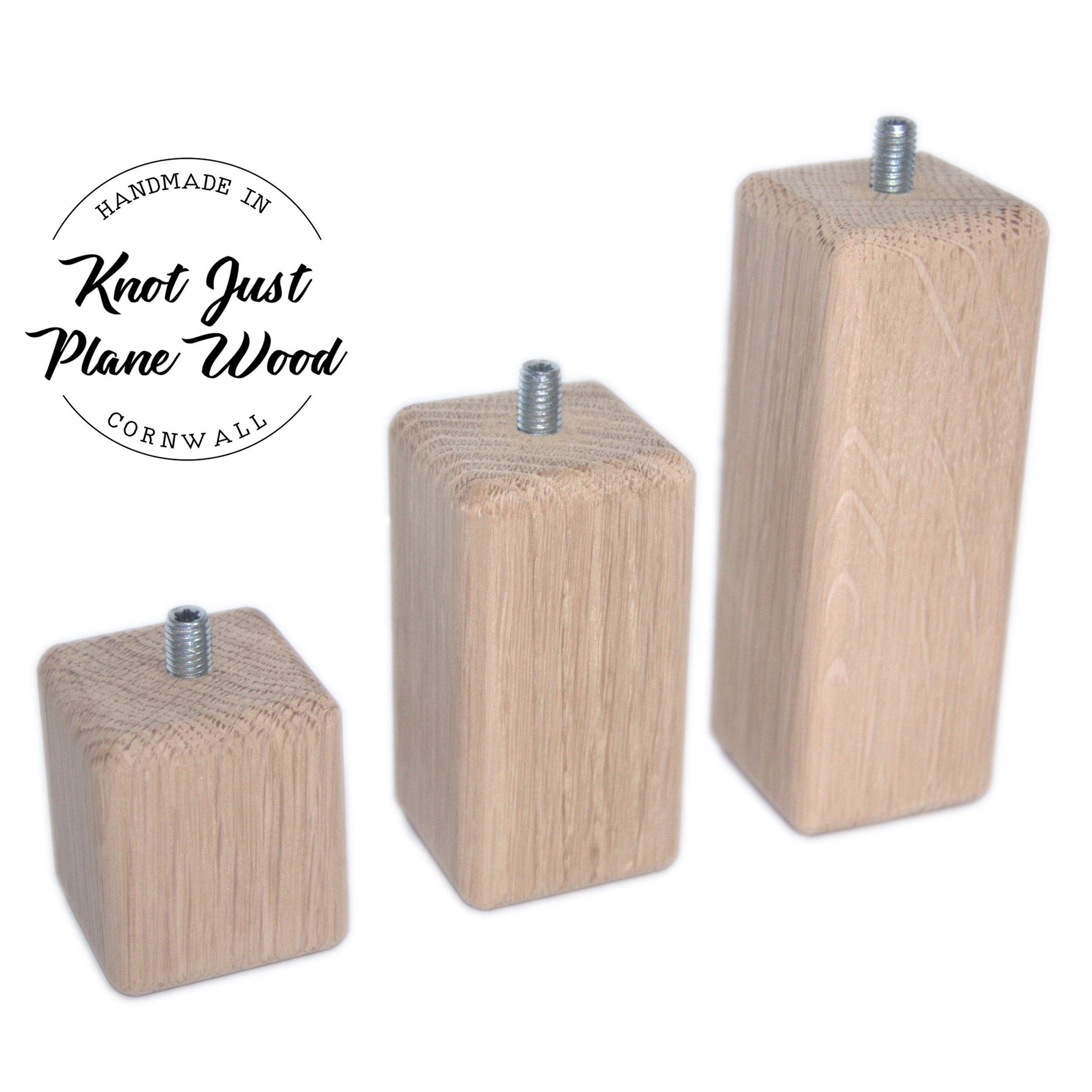 Wooden Oak Furniture Legs / Feet & Fixing Plates Set of 4 Etsy UK