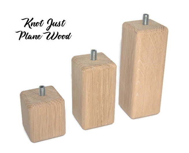 Wooden Oak Furniture Legs / Feet & Fixing Plates Set of 4 Etsy UK
