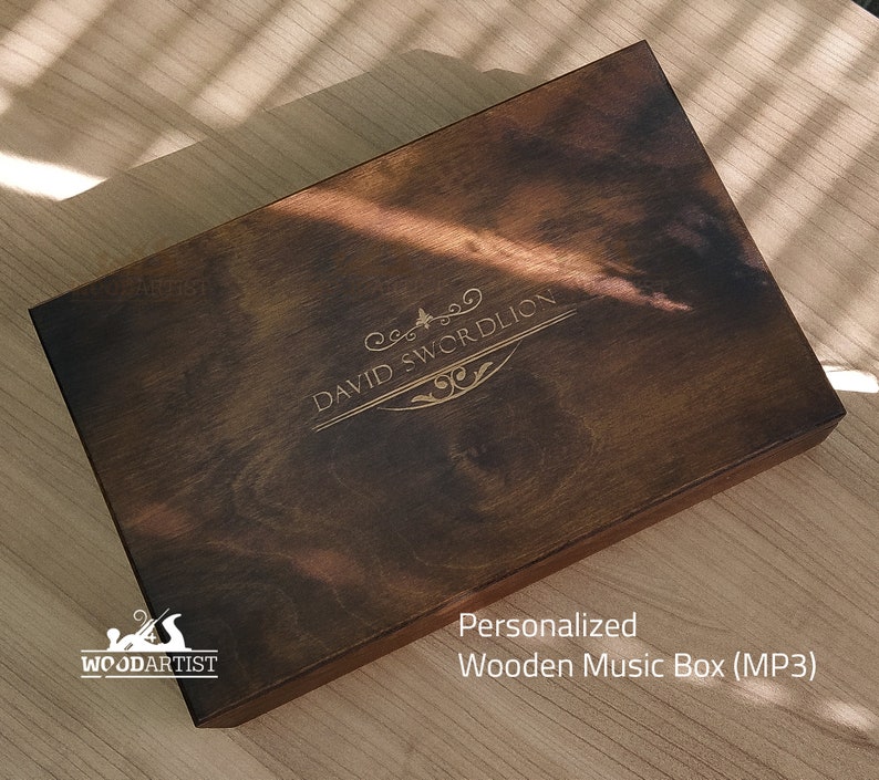 Custom Music Box With Custom Song Mp3 Personalized Electronic Etsy