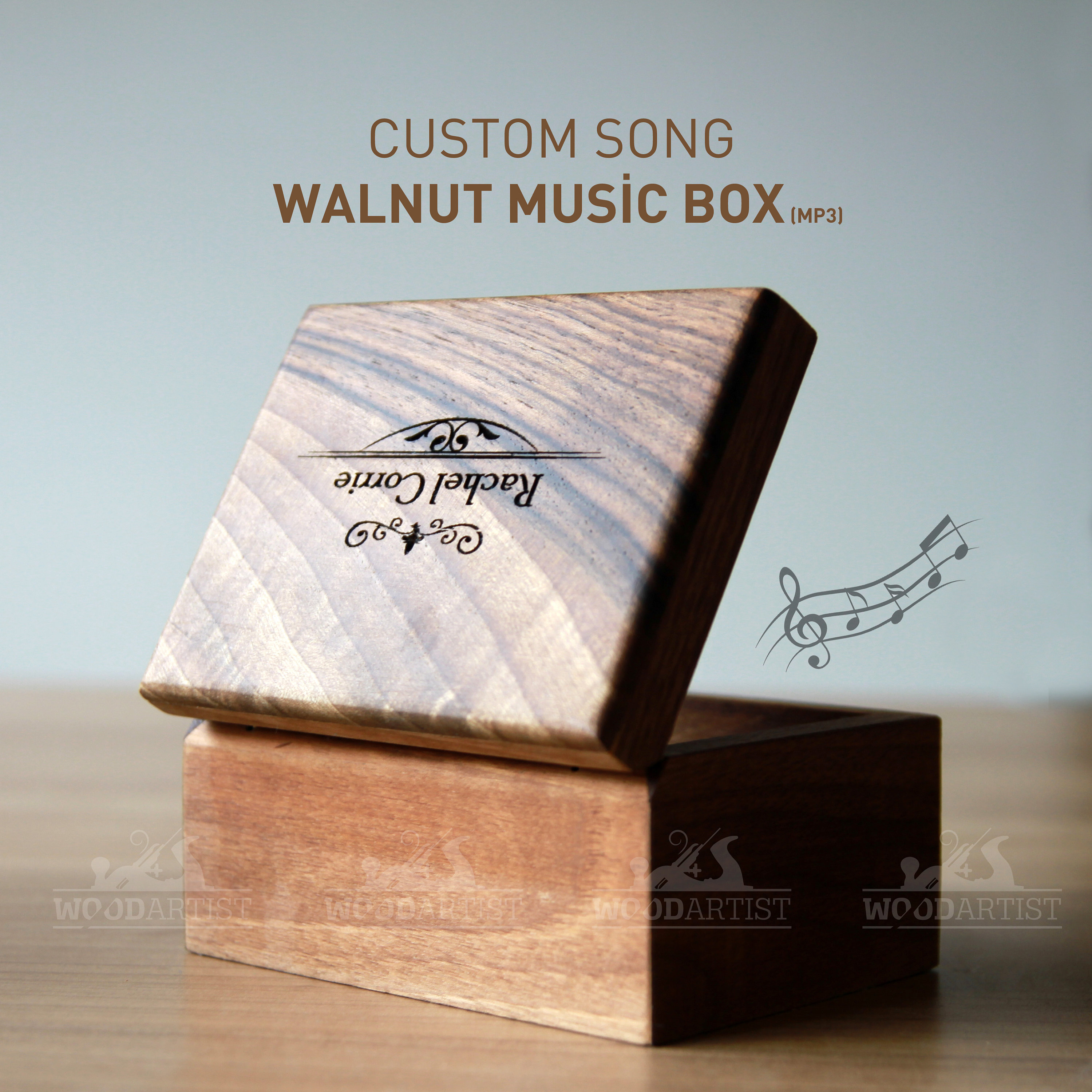 Custom Song 60 Second Music Box Your MP3 personalized Wooden Etsy