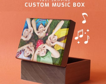Boîte à musique de chanson personnalisée, boîte à musique Mp3 personnalisée, boîte à musique photo personnalisée, cadeau de Noël