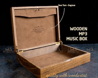 Custom Music Box MP3 ,Personalized Wooden Music Box,Custom Music Memory box,Engraved Storage Box ,Wooden Keepsake Box