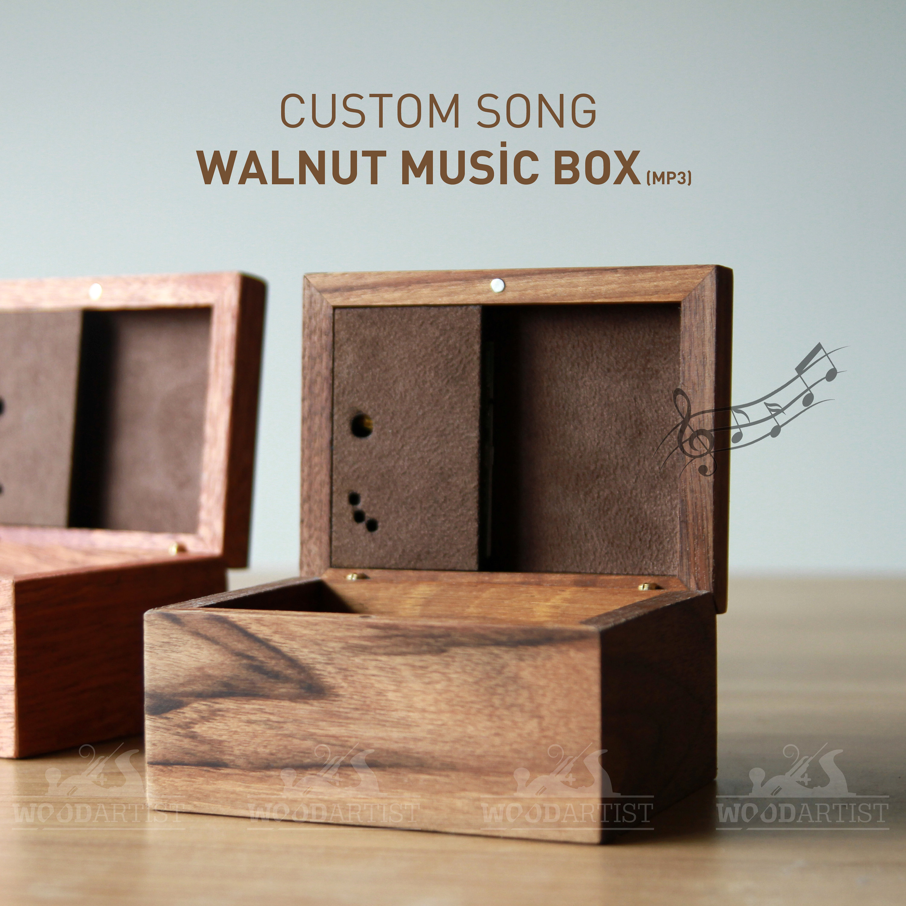 Custom Song 60 Second Music Box Your MP3 personalized Wooden Etsy