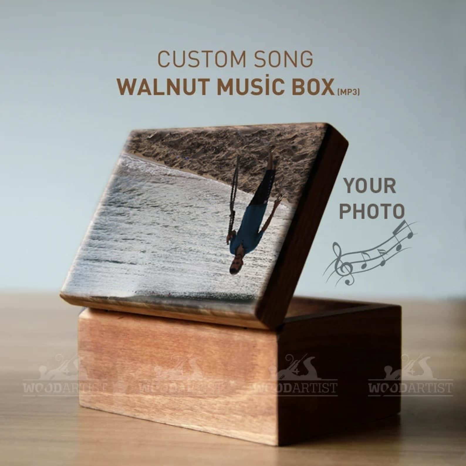 Custom Walnut Music Box: Personalized MP3 Gift - Etsy