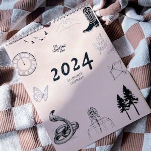 Taylor Eras 2024 12 Month Calendar | Subtle Swiftie Merch | Taylor Inspired Wall Hanging Calendar for 2024