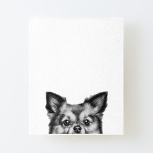 Chihuahua Print | Graphit Bleistift | Digitale | Skizze | Peekaboo | Tier Dekor | Druckbares Poster | Digitaler Download