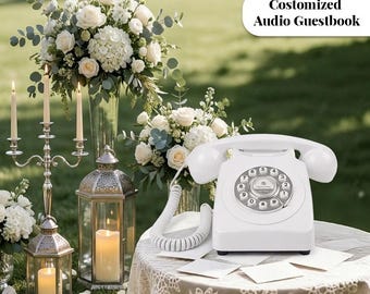 Audio Guestbook Phone: Wedding, Birthday, Baby Shower, Anniversary, Party（Available in four colors）