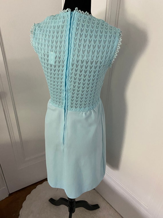 Gay Gibson Light Blue Sleeveless Dress with Bow - image 2