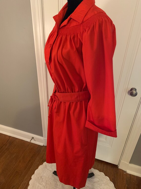 Beege 1970s Red Belted Dress - image 3