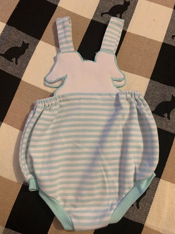 Baby Kisses Bunny Overall Style Onesie - image 3