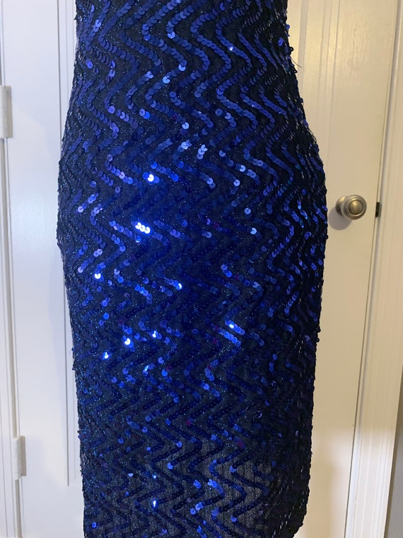 AJ And Friends 1980s Blue Sequins Mini Dress - image 6