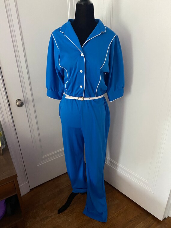 JCPENNEY Blue Jumpsuit with Belt Gem