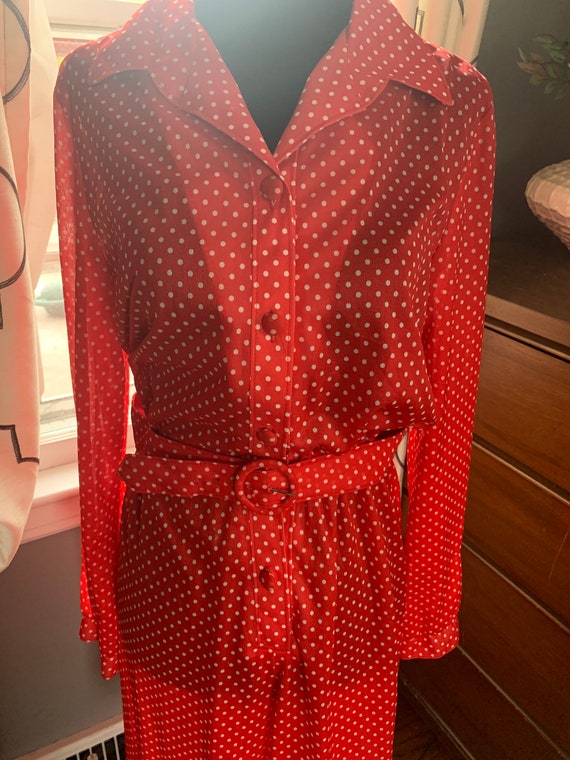 1960s Polka Dot Belted Jo Lester Dress